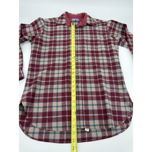 Pendleton Wool Shirt Plaid Button Up Quilted Collar Long Sleeve Size M USA - Picture 10 of 11